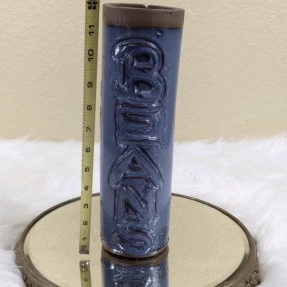 Richie Studio Art Pottery Beans Quirky Boho Vintage 1971 Blue Glaze - Picture 6 of 8